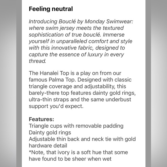 Ivory Boucle Hanalei Top - Picture 3 of 4